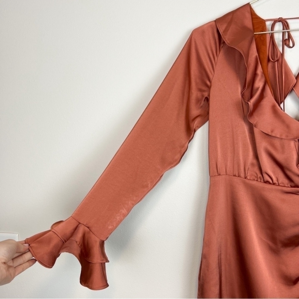 Majorelle Nelly Mini Dress in Terracotta Brown Size XS - Picture 6 of 13